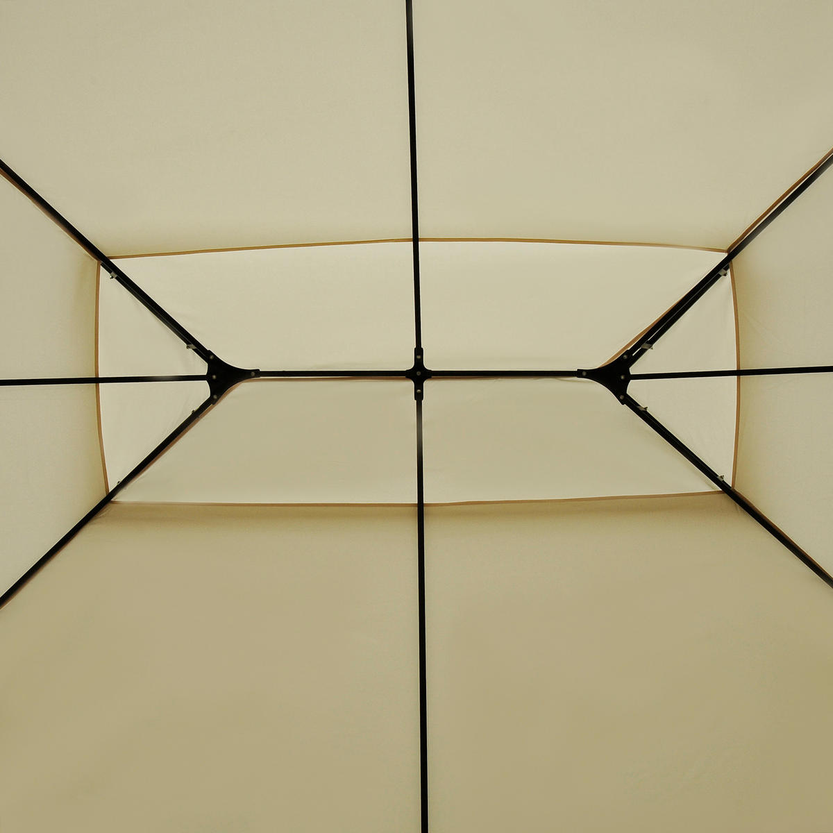 PAVILLON, Beige+Schwarz, Stahl, 180g/m² Polyester - Beige, Metall (300/280/400cm) - Outsunny