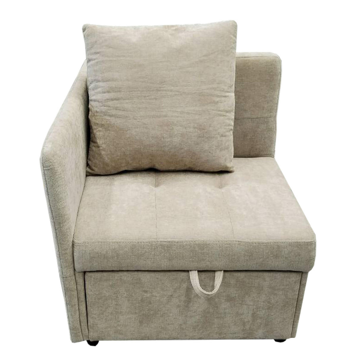 SCHLAFSOFA 3-in-1 verstellbar 177 x 68 cm Leinen Beige - Beige, Metall (68/65/177cm) - Meubliv