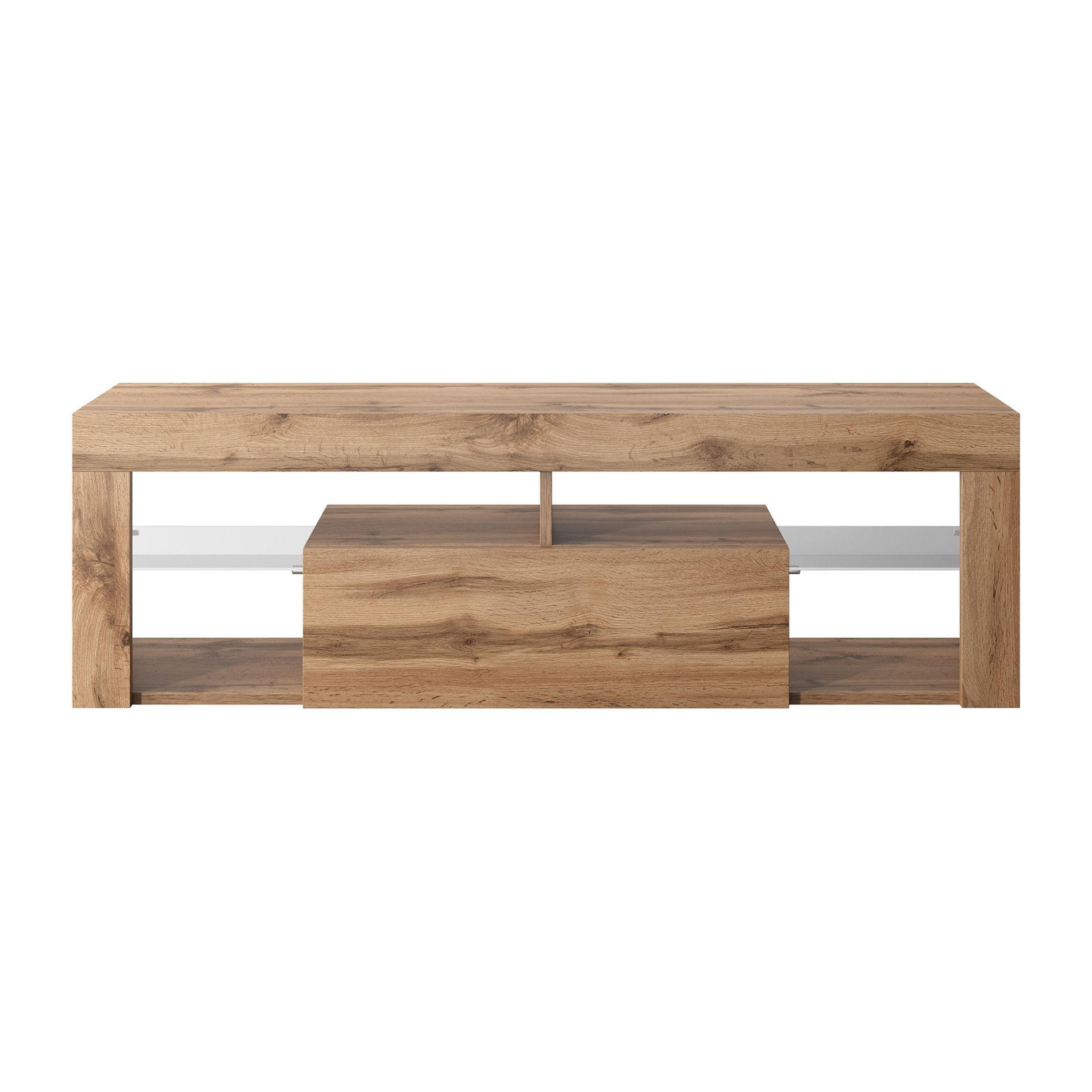 TV-LOWBOARD Bianko Lancelot Eiche mit LED, 140 cm - Eichefarben, Holzwerkstoff (140/50.5/35cm) - Selsey