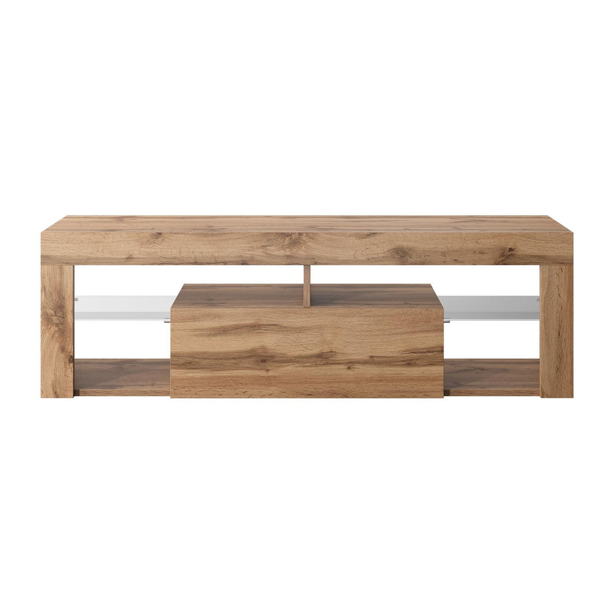 TV-LOWBOARD Bianko Lancelot Eiche mit LED, 140 cm - Eichefarben, Holzwerkstoff (140/50.5/35cm) - Selsey