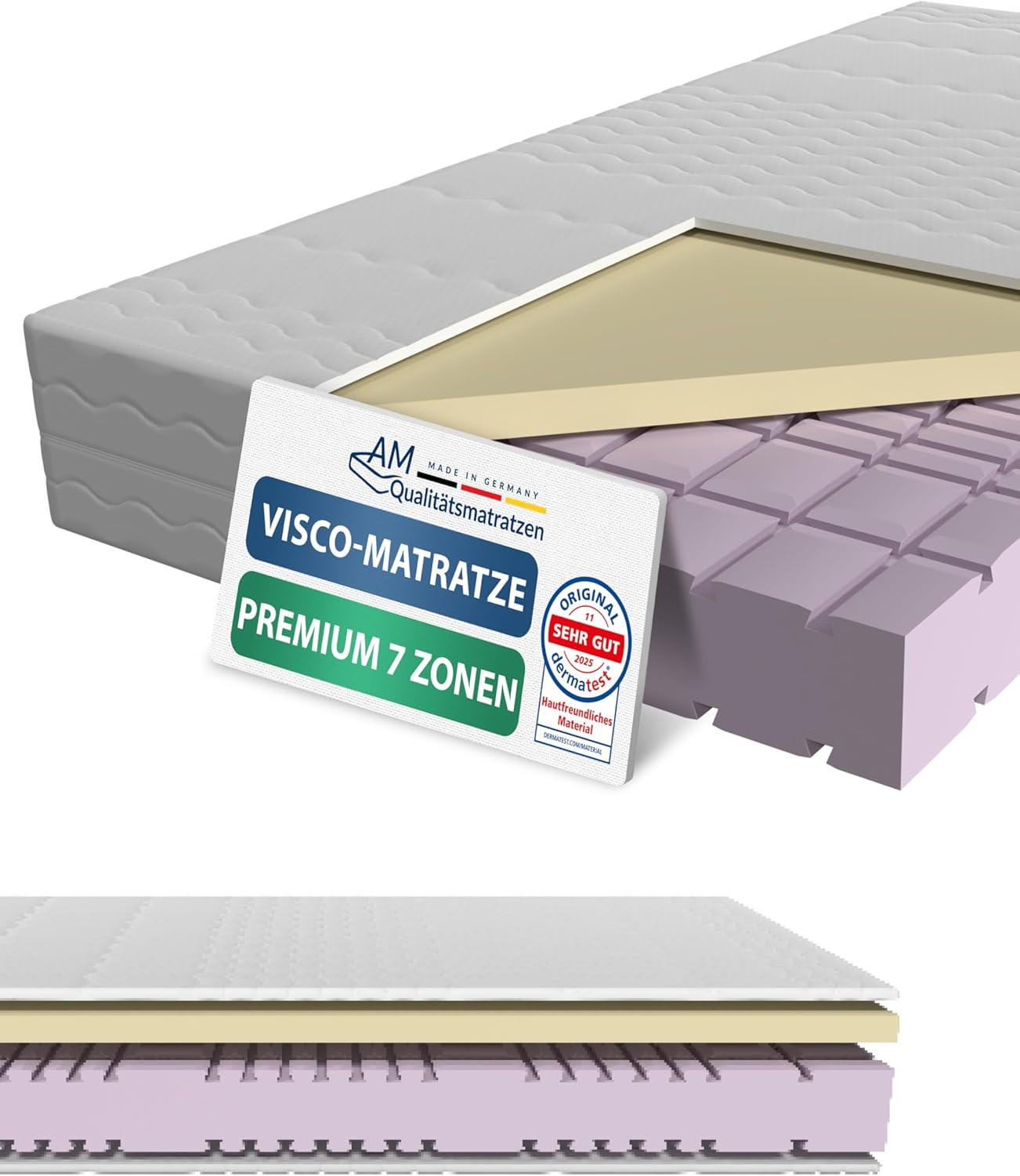 AM Qualitätsmatratzen MATRACE Visco 120/200 cm H2 - výška 23 cm a potah Tencel