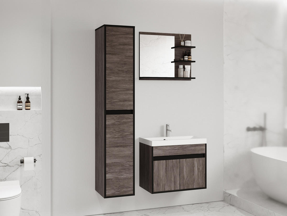 BADMÖBEL-SET Cyprus - Grau, Holzwerkstoff (31/160/31cm) - MIRJAN24