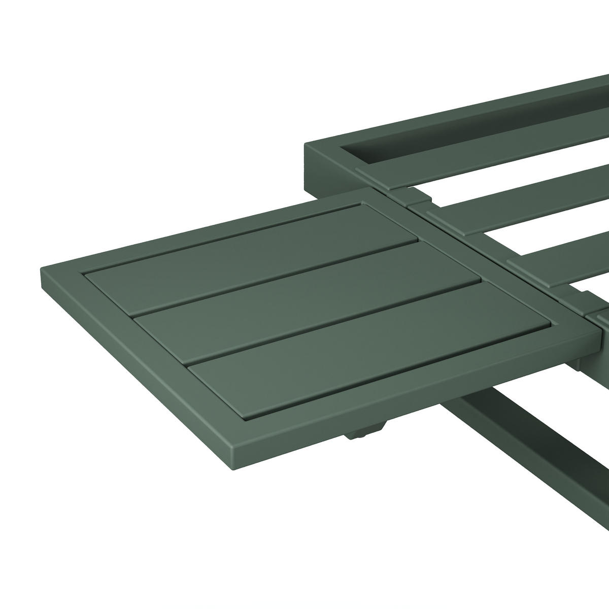 GARTENMÖBEL-SET 3-Sitzer Sofa Verstellbar Tisch Stahl Grün - Grün, Textil - FLIEKS