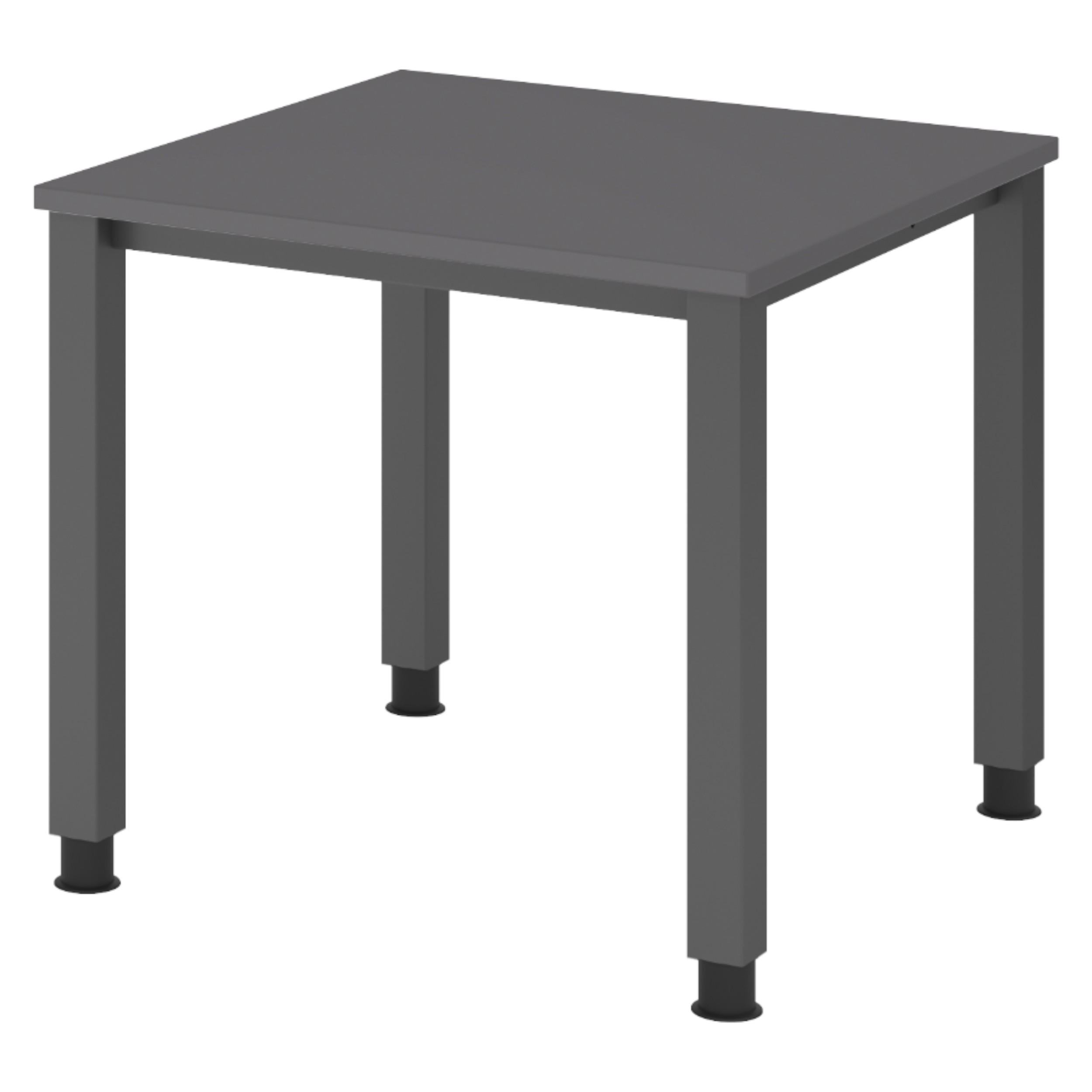 SCHREIBTISCH Serie-Q Gestell: Graphit 80/80/74 cm in Graphitfarben - Graphitfarben, Holzwerkstoff (80/80/74cm) - bümö