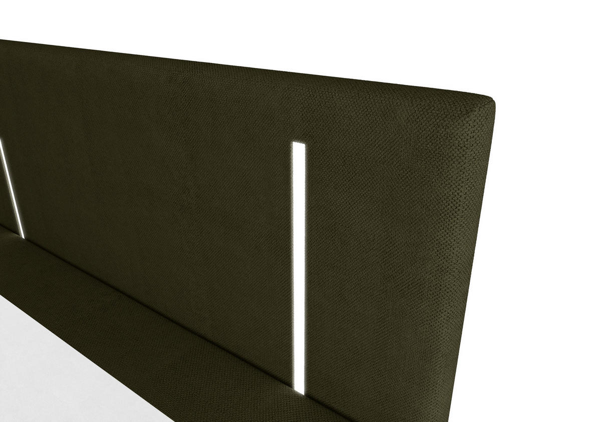 BOXBETT ONO mit Matratze H3, Bonell und Topper 160x200 CURIO 39 - Grün, Textil (160/200cm) - Bedante