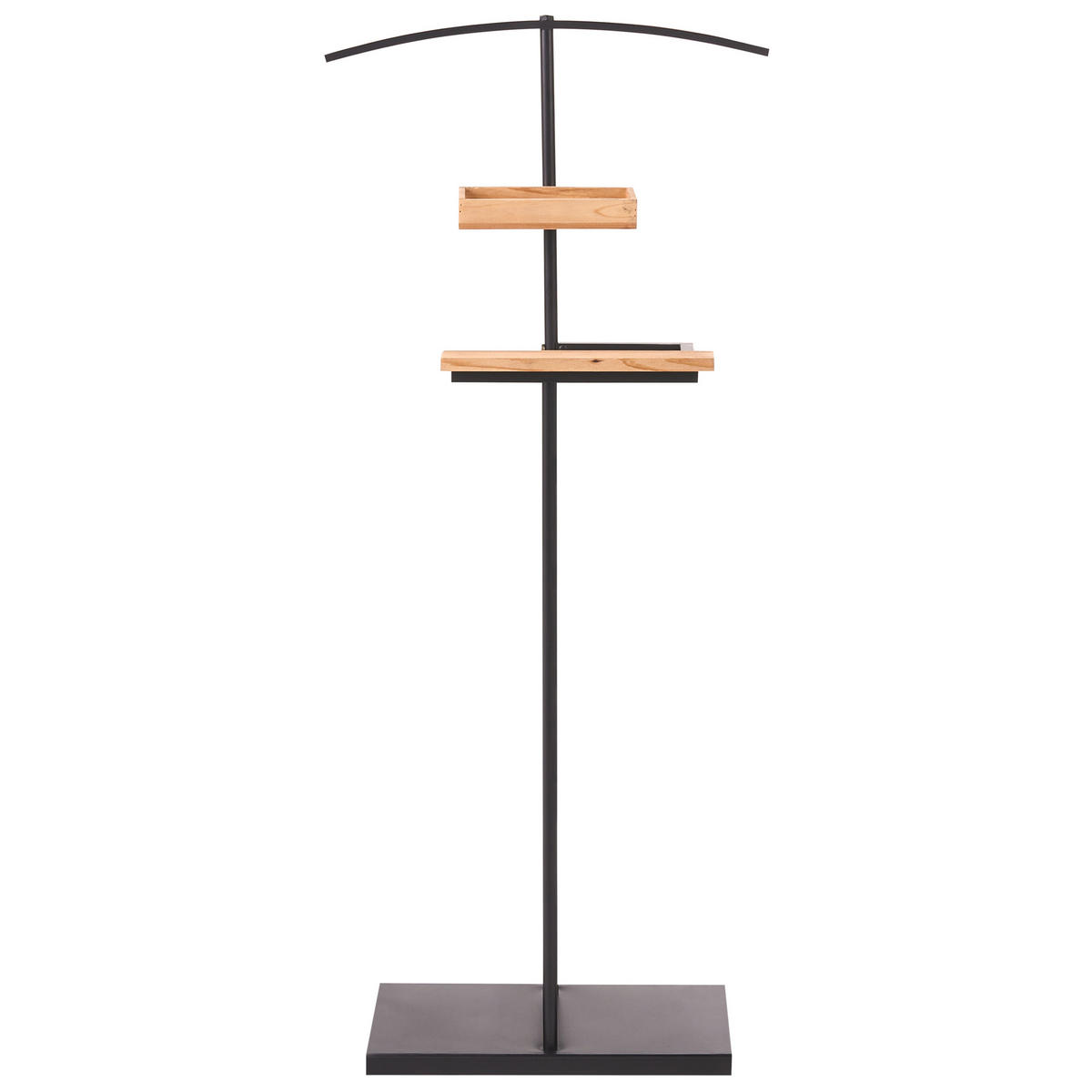 VĚŠÁK NA OBLEČENÍ s přihrádkami Černý Pipoon - světle hnědá, kov (52/116/21cm) - Beliani