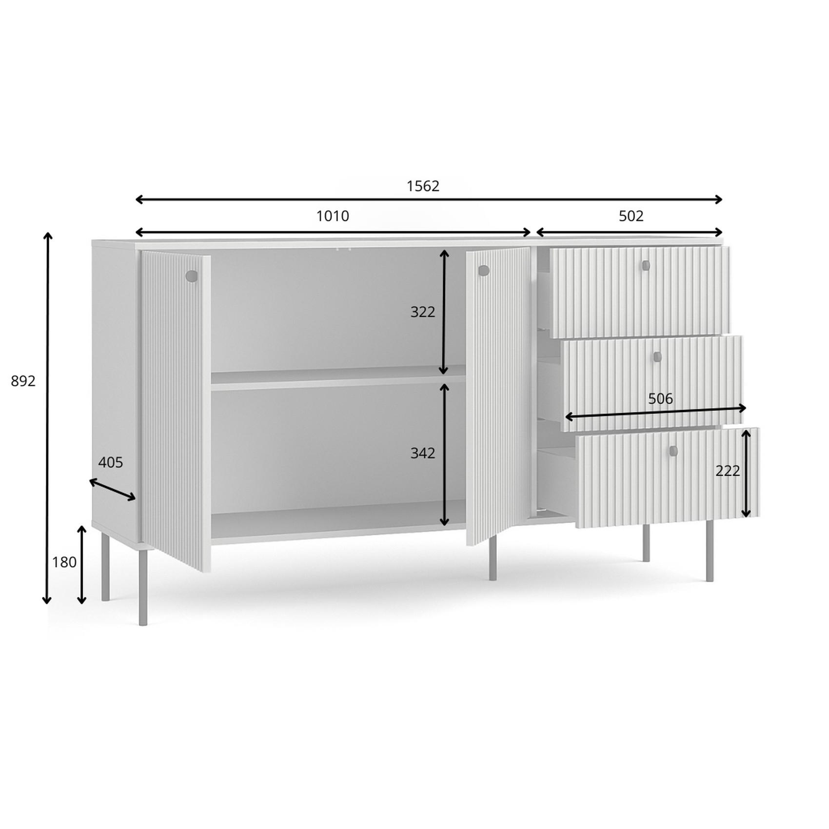 Raumhirsch Furniture Kommode Grau 156x89x41 cm