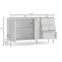 KOMMODE Grau 156/89/41 - Grau, Holzwerkstoff (156/89/41cm) - RAUMHIRSCH FURNITURE