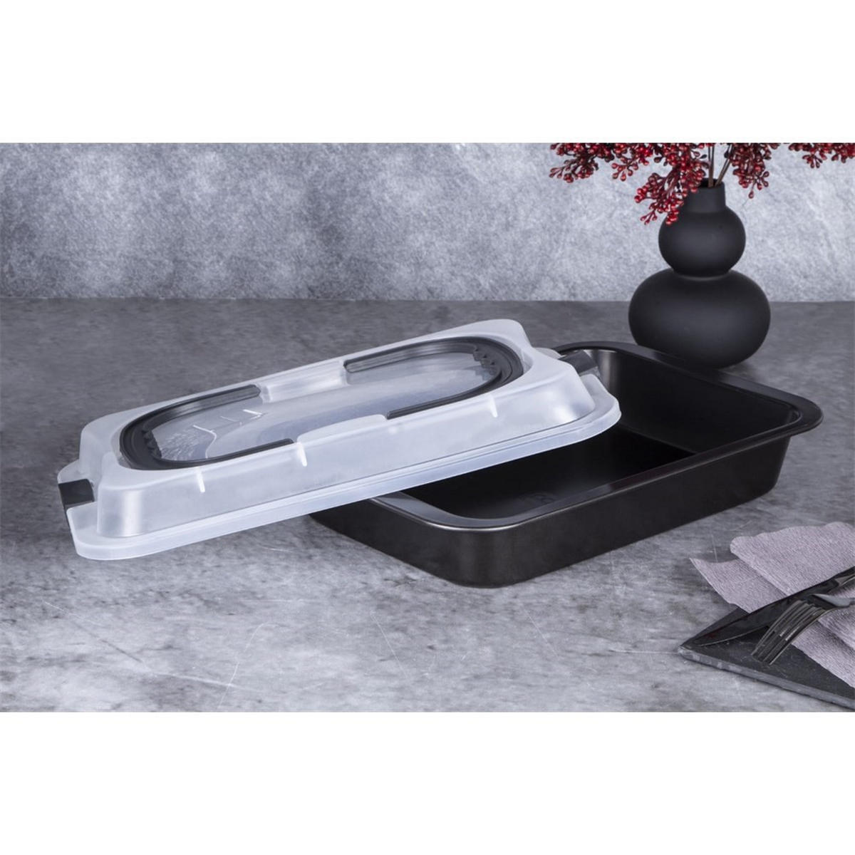 BACKFORM Grau 36.5/24.5/5.5 cm BH7840 - Grau, Metall (24.5/5.5/36.5cm) - Berlinger Haus