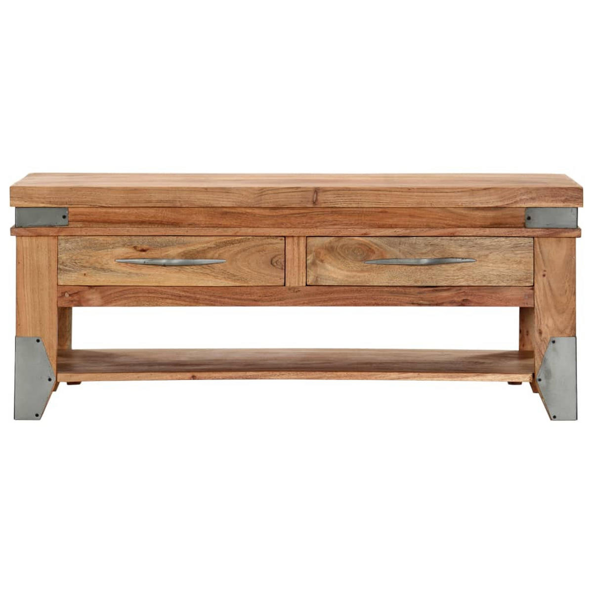 COUCHTISCH 110x52x45 cm Massivholz Akazie - Braun, Holz (52/110/45cm) - furnicato