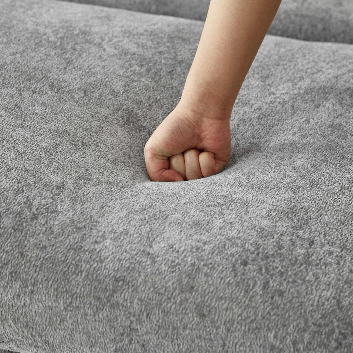 SCHLAFSOFA Grau mit Ausziehbett und 3-fach verstellbarer Rückenlehne, Chenille - Schwarz/Grau, Holzwerkstoff/Kunststoff (120/82/170cm) - CHICFURN