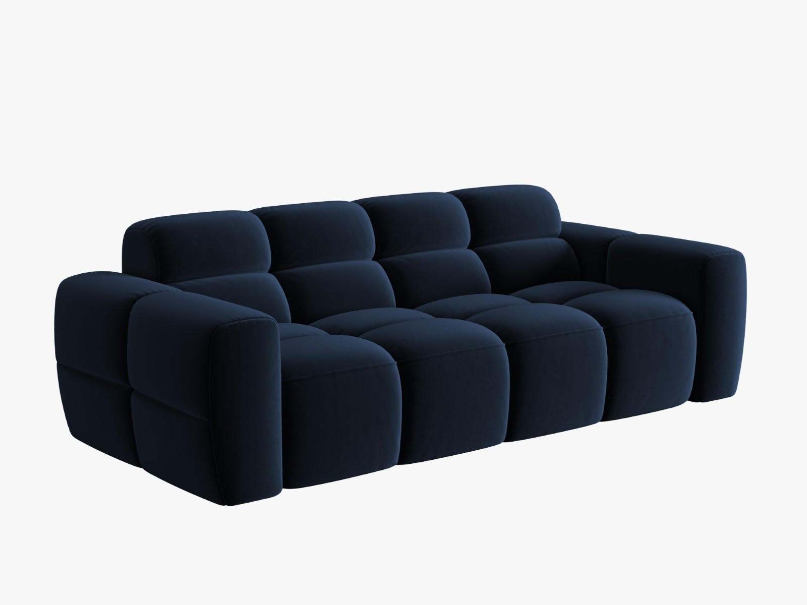 SOFA Lisa aus Samt königsblau 3 Sitzplätze - Dunkelblau, Textil (101/77/216cm) - Micadoni