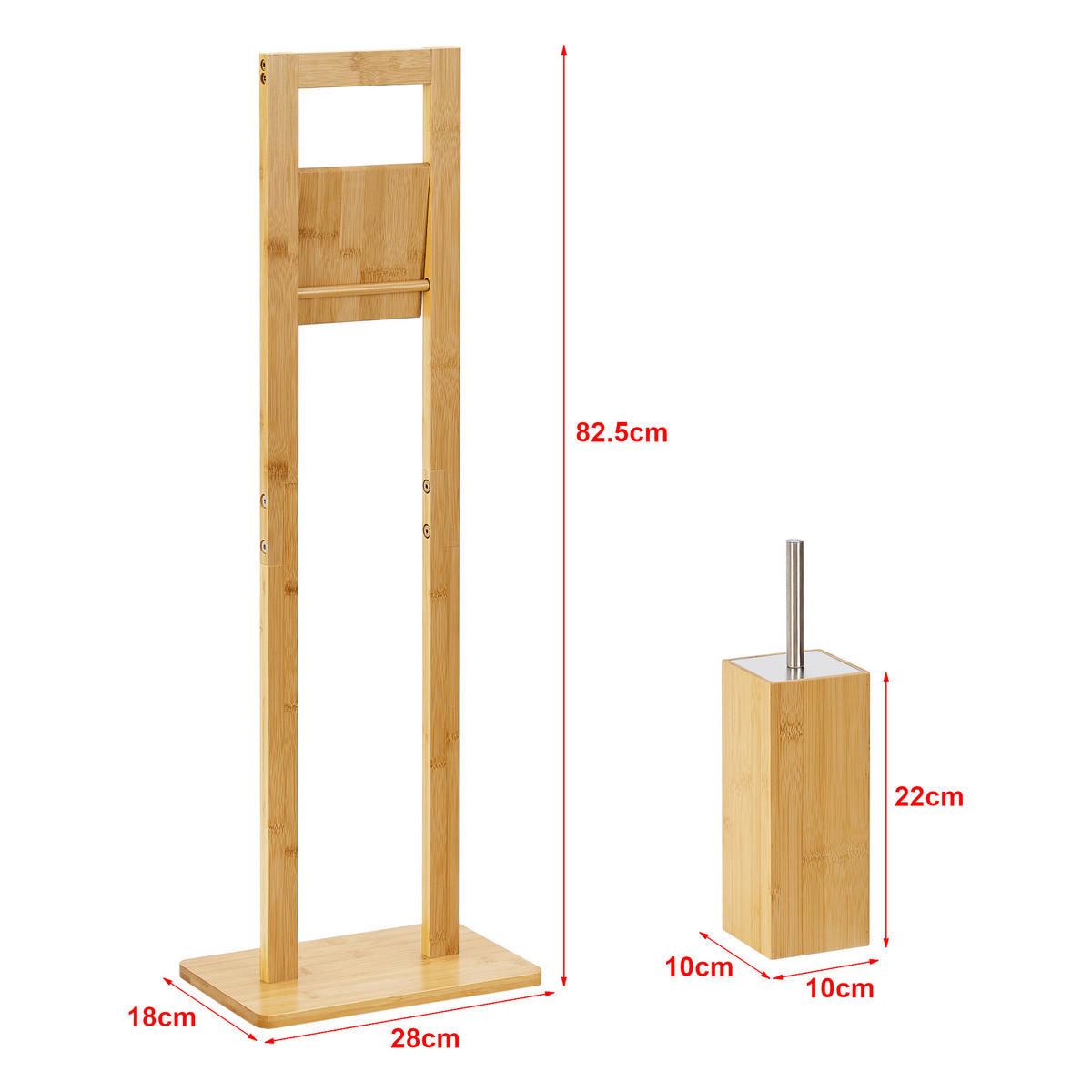 TOILETTENGARNITUR Västerås - Naturfarben, Holz (28/82.5/18cm) - [en.casa]