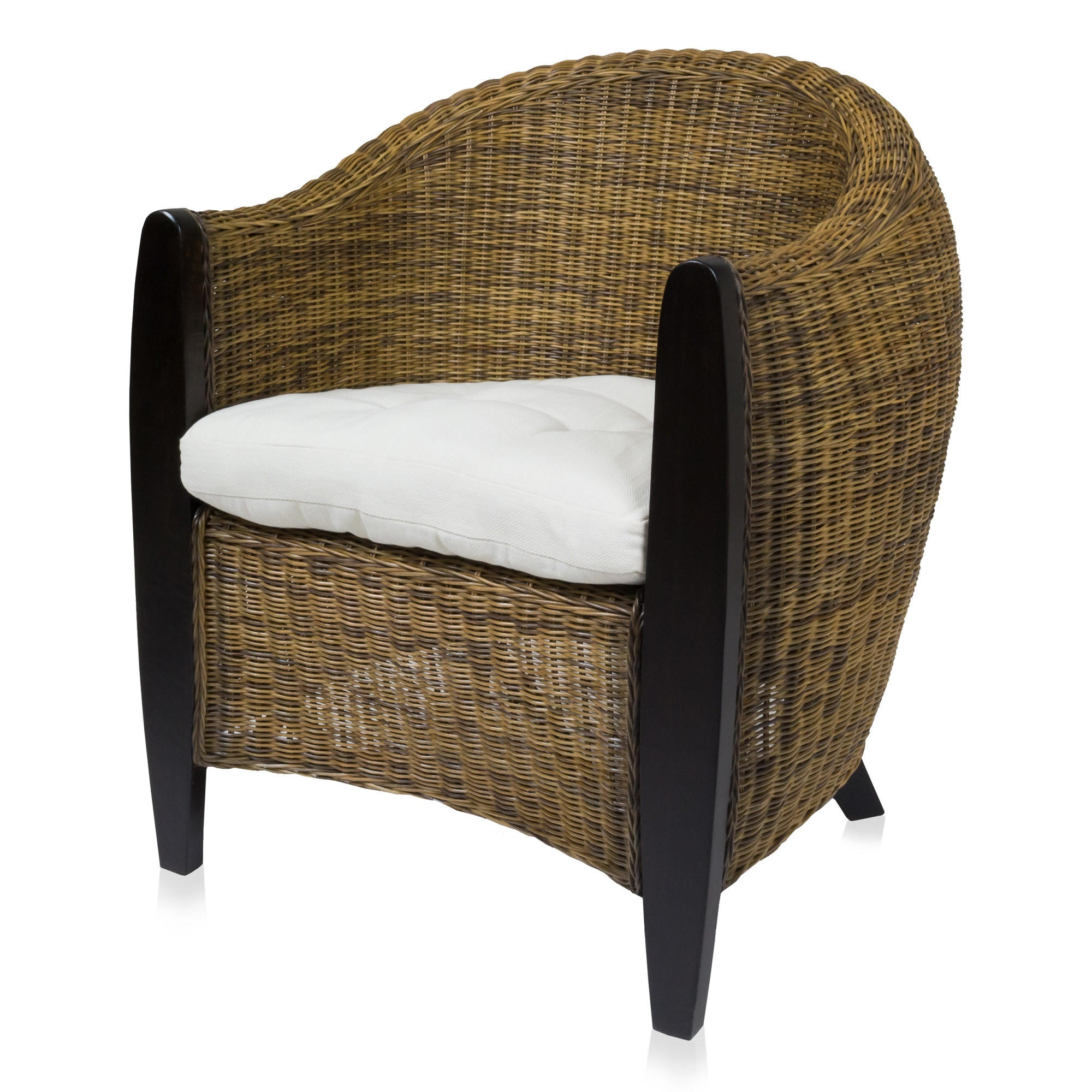 SESSEL Bari Rattansessel - Dunkelbraun, Holzwerkstoff (74/83/75cm) - Sedex