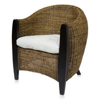 SESSEL Bari Rattansessel - Dunkelbraun, Holzwerkstoff (74/83/75cm) - Sedex