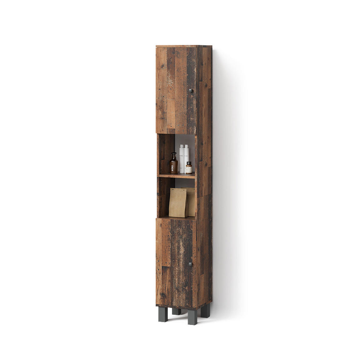 BADSCHRANK Fucino Eiche rustikal 30 x 190 cm - Wildeiche, Holzwerkstoff (30/190/30cm) - Livinity®
