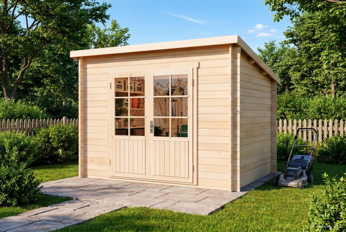 GARTENHAUS Holz Maria - Naturfarben, Holz (300/228/272cm) - Alpholz
