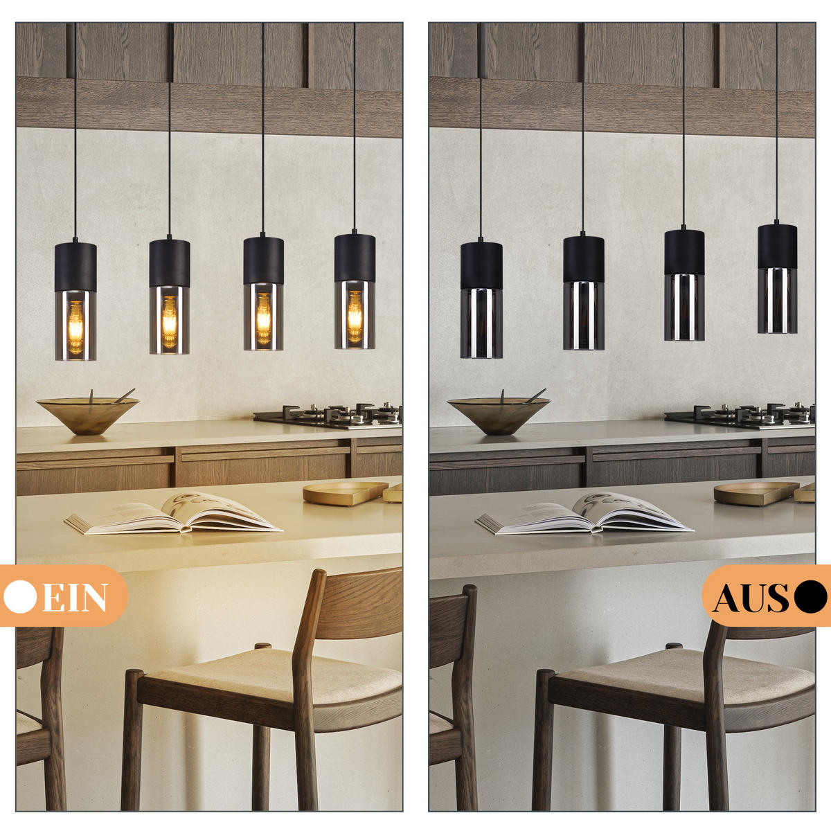 HÄNGELEUCHTE Kaelq 9/148/75 cm - Schwarz, Metall (75/9/148cm) - ZMH