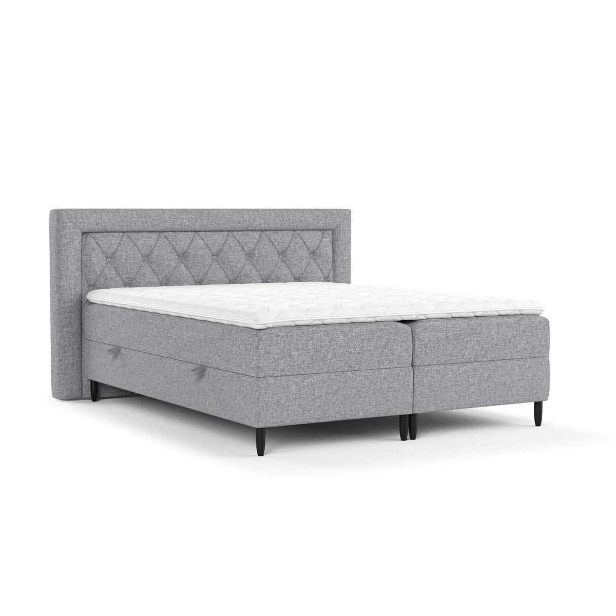 BOXBETT Avani Grau 160/200 cm - Schwarz/Grau, Holz/Holzwerkstoff (160/200cm) - Maison de Reve