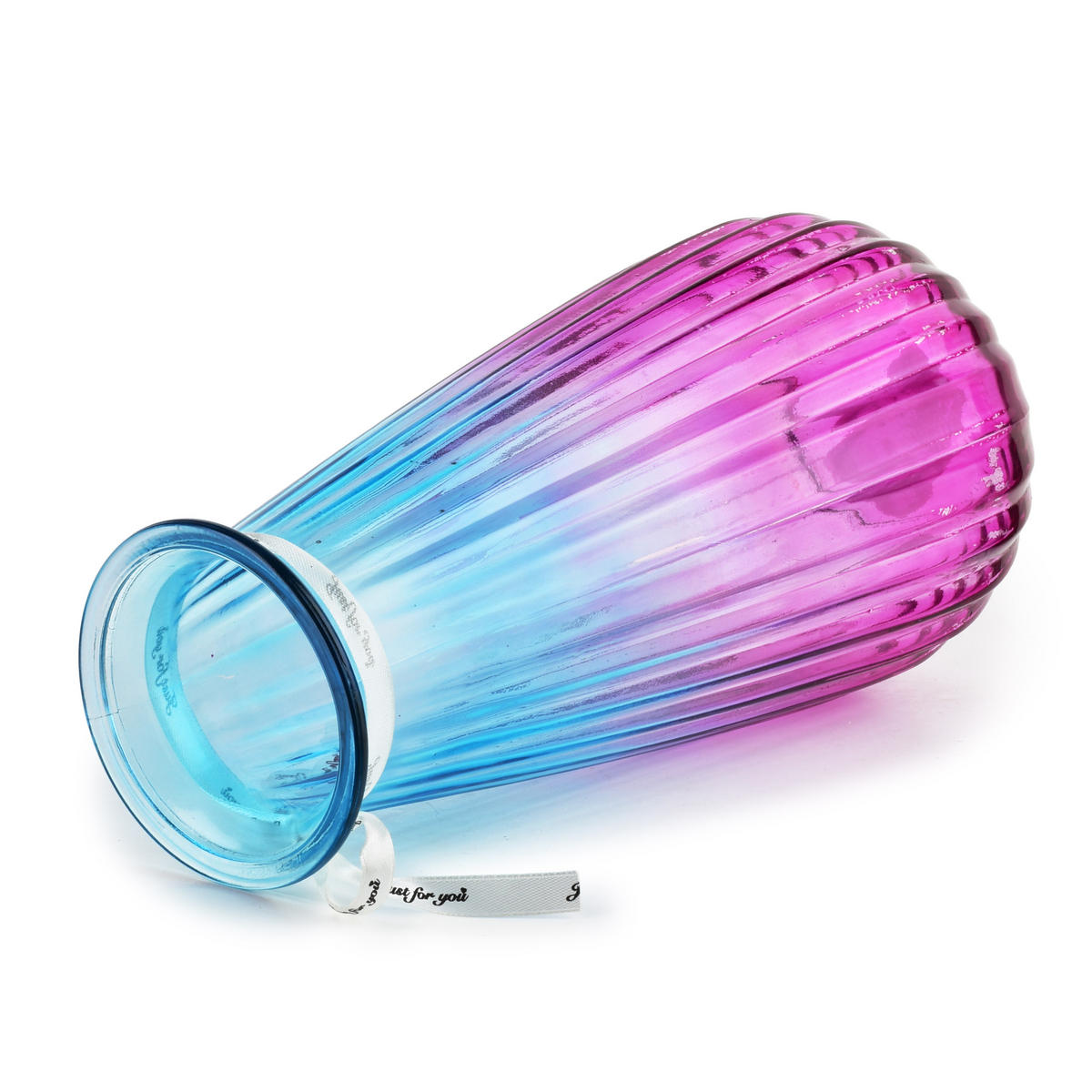 VASE Serenite Rosa 9,5x12xh29 cm Glas - Rosa, Glas (29cm) - Mondex