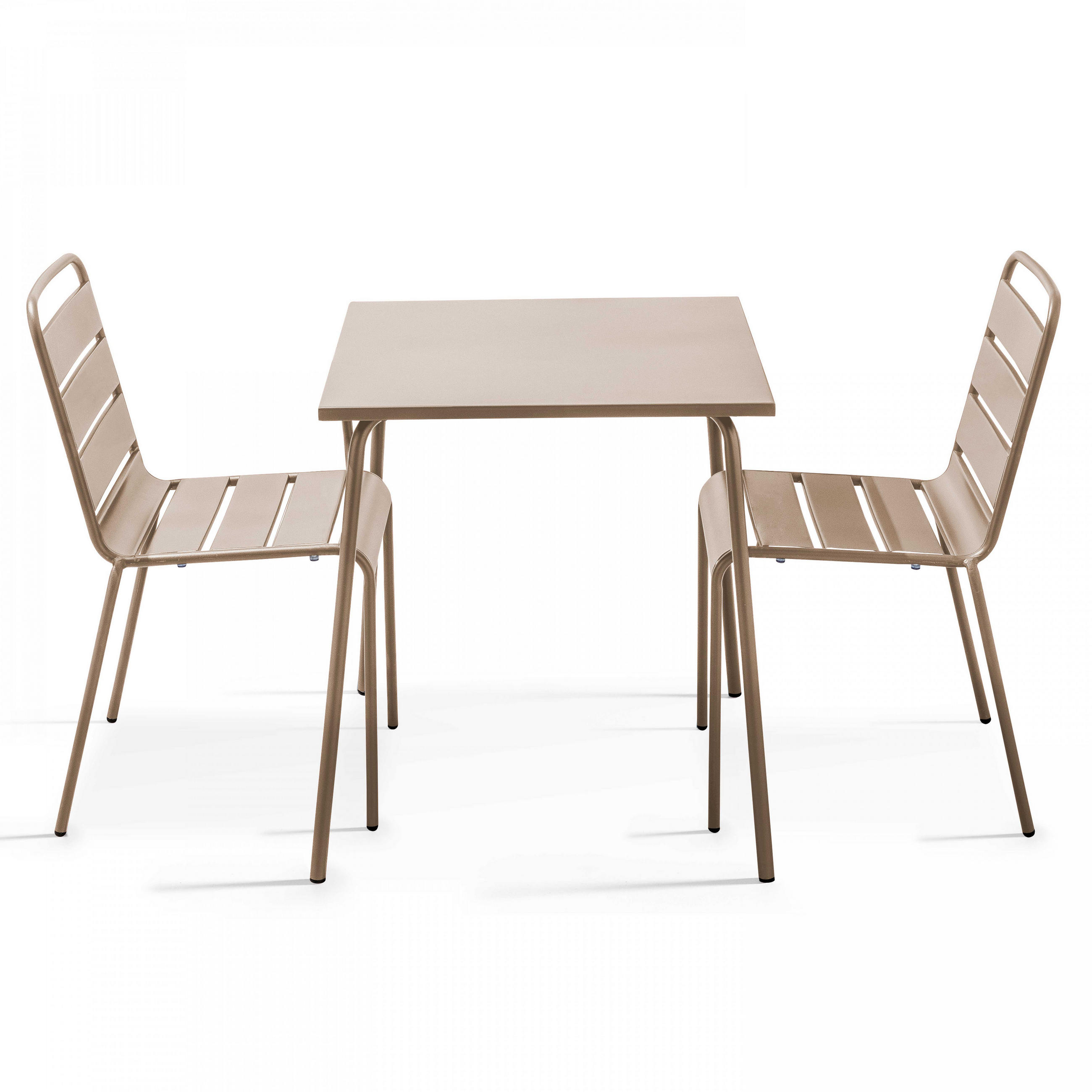 GARTENSET 3-tlg, Taupe - Taupe, Metall - Oviala
