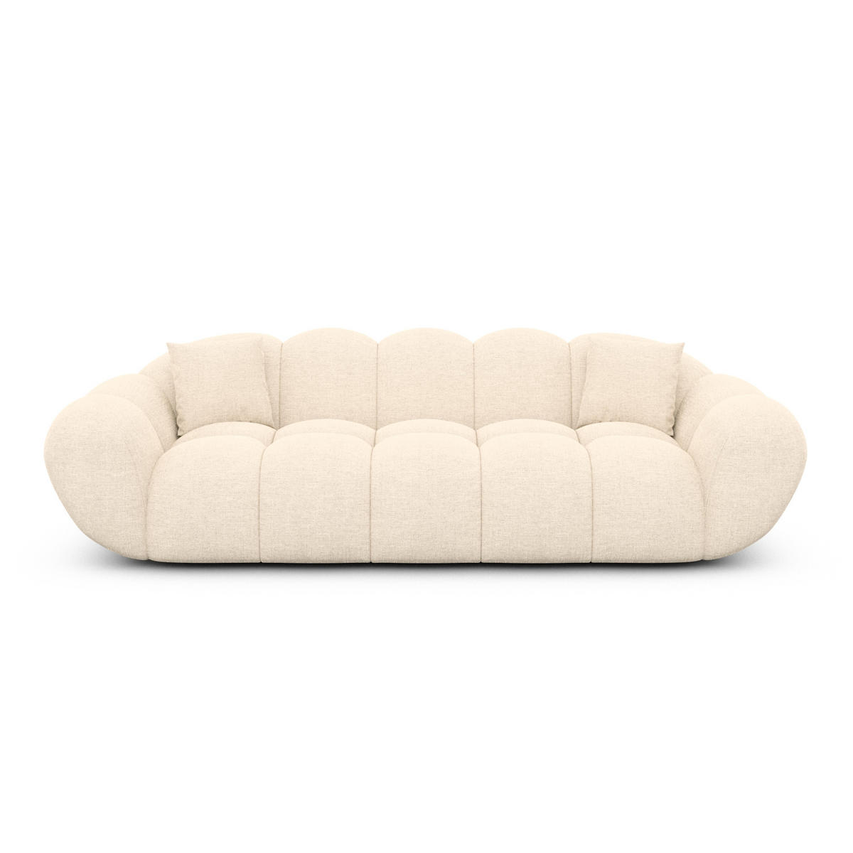 3-SITZER-SOFA Liva Creme Strukturstoff - Creme, Textil (223/70/93cm) - VAROYAL