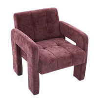 SESSEL Einzelner Sessel,dicke Polsterung,Chenille,Rot - Rot, Textil (67.5/74.5/69cm) - LVHOM