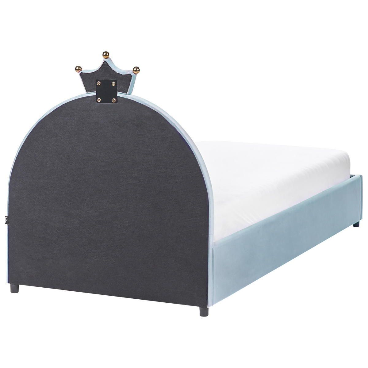 DĚTSKÁ POSTEL s úložným prostorem 90/200 cm Sametová látka Modrá Grisetot - modrá, textil (90/200cm) - Beliani