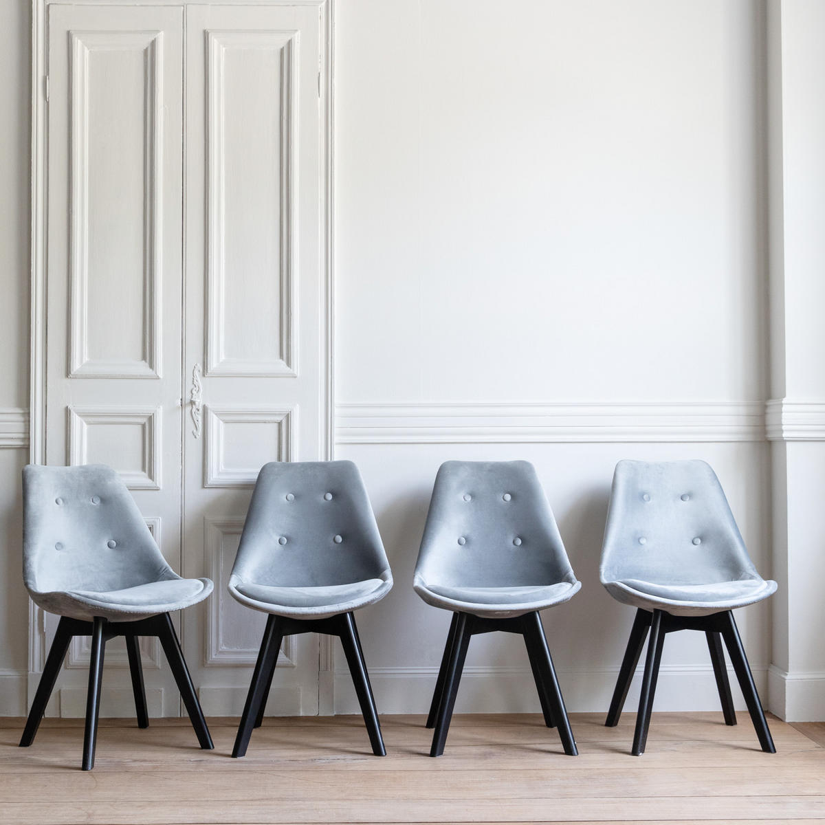 STÜHLE Nora Grau 4er-Set - Grau, Textil (49/81/52cm) - Happy Garden