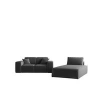 SOFA Sezlong Celes Premium 2er-set - Dunkelgrau, Holzwerkstoff/Textil (110/95/194cm) - Fun Möbel