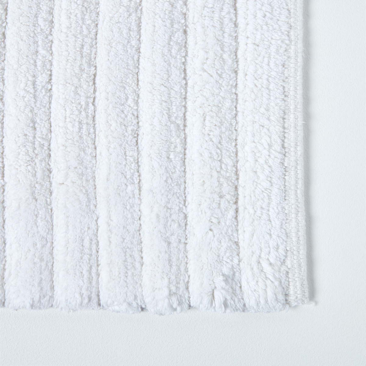 BADLÄUFER gerippt 50/100 cm, Baumwolle - Weiß, Textil (50/100cm) - Homescapes