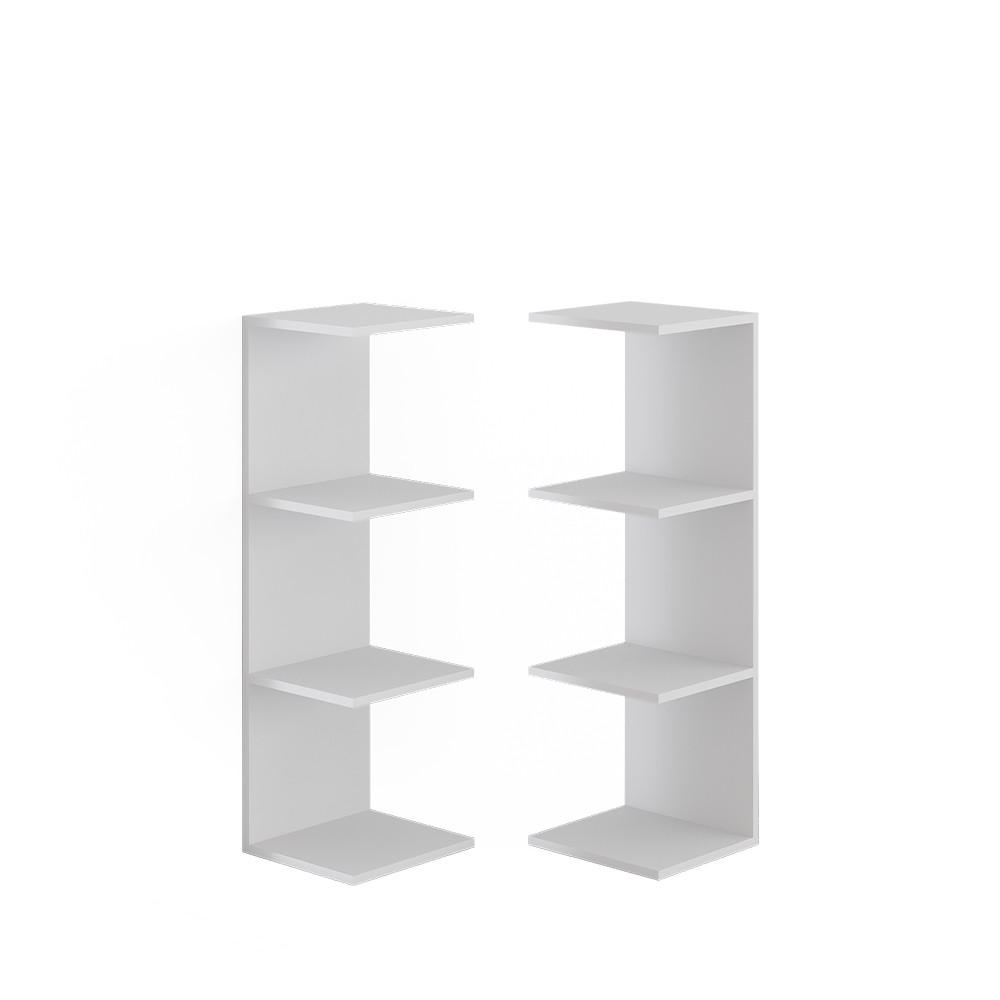 WANDREGAL Paolo Weiß 30 x 95 cm 2er Set - Weiß, Holzwerkstoff (30/95/28cm) - Vicco