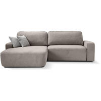 ECKSCHLAFSOFA Torre cappuccino velours links - Cappuccino, Textil (258/171cm) - Beautysofa