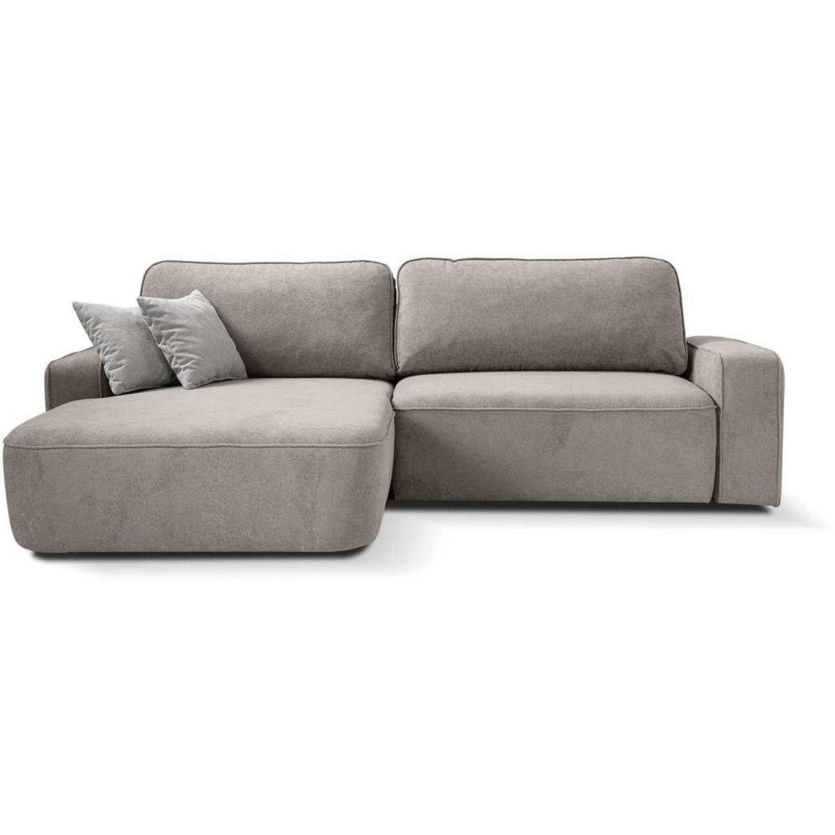 ECKSCHLAFSOFA Torre cappuccino velours links - Cappuccino, Textil (258/171cm) - Beautysofa