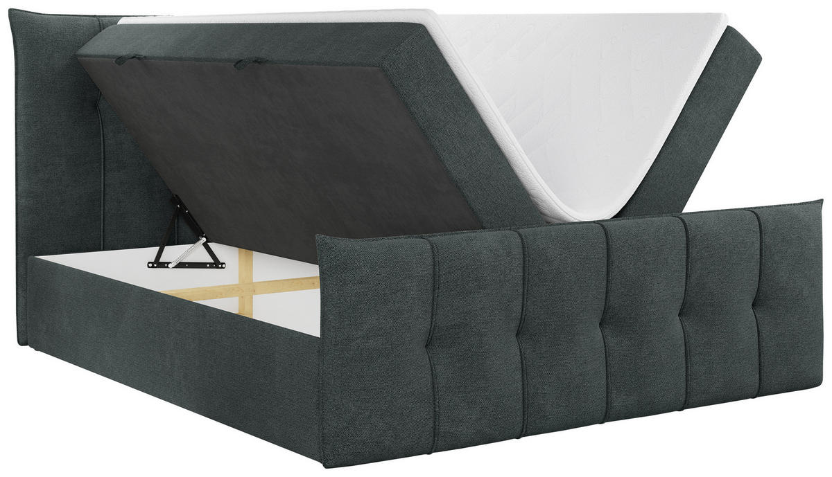BOXBETT PREMIUM 11 200/200 Dunkelgrau Struktur - H4 - Dunkelgrau, Holz/Textil (200/200cm) - MKS