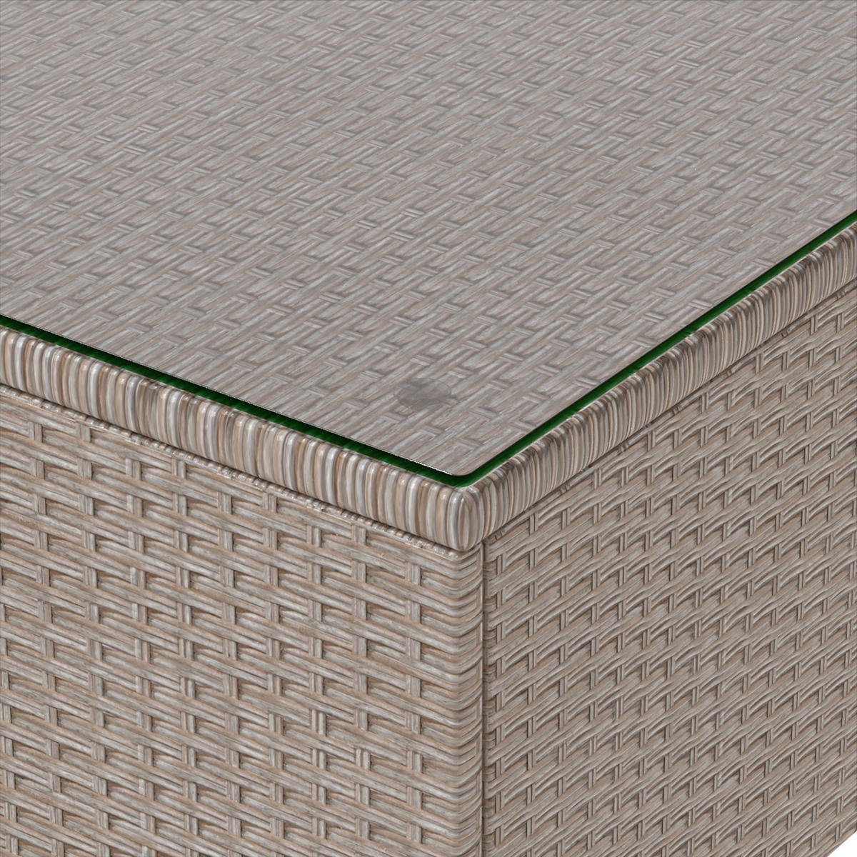 LOUNGESET Khaki Poly Rattan Mit Sitzkissen & Glastisch - Hellbraun, Metall - FLIEKS