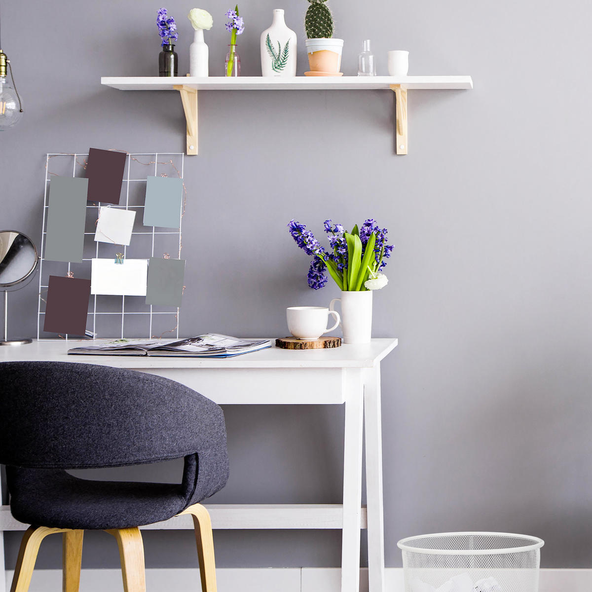 PAPIERKORB - Weiß, Metall (23/24/23cm) - Relaxdays