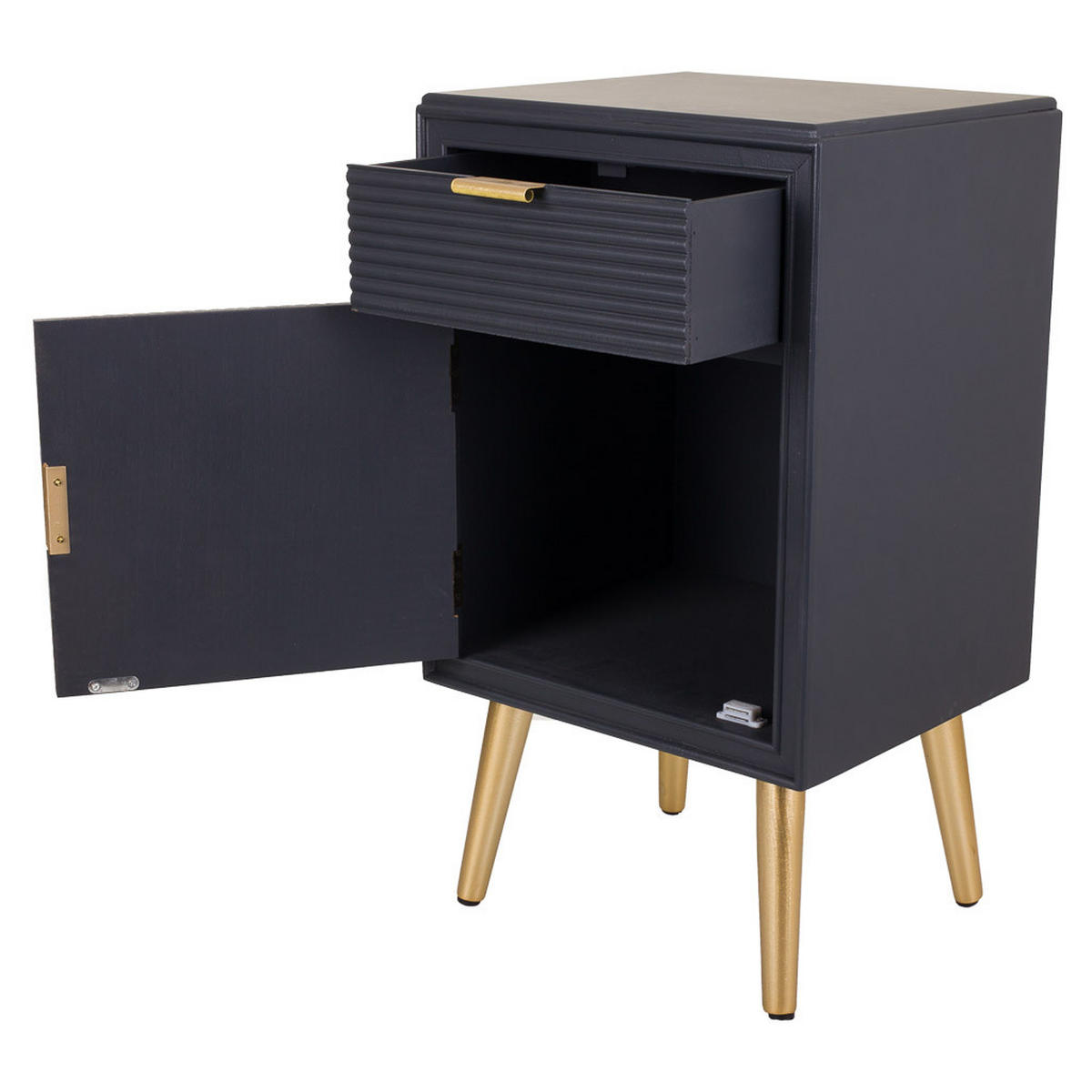 NACHTTISCH aus Holz, grau, 40x36x71cm - Grau, Holzwerkstoff (39.5/70.5/36cm) - Wanderlust