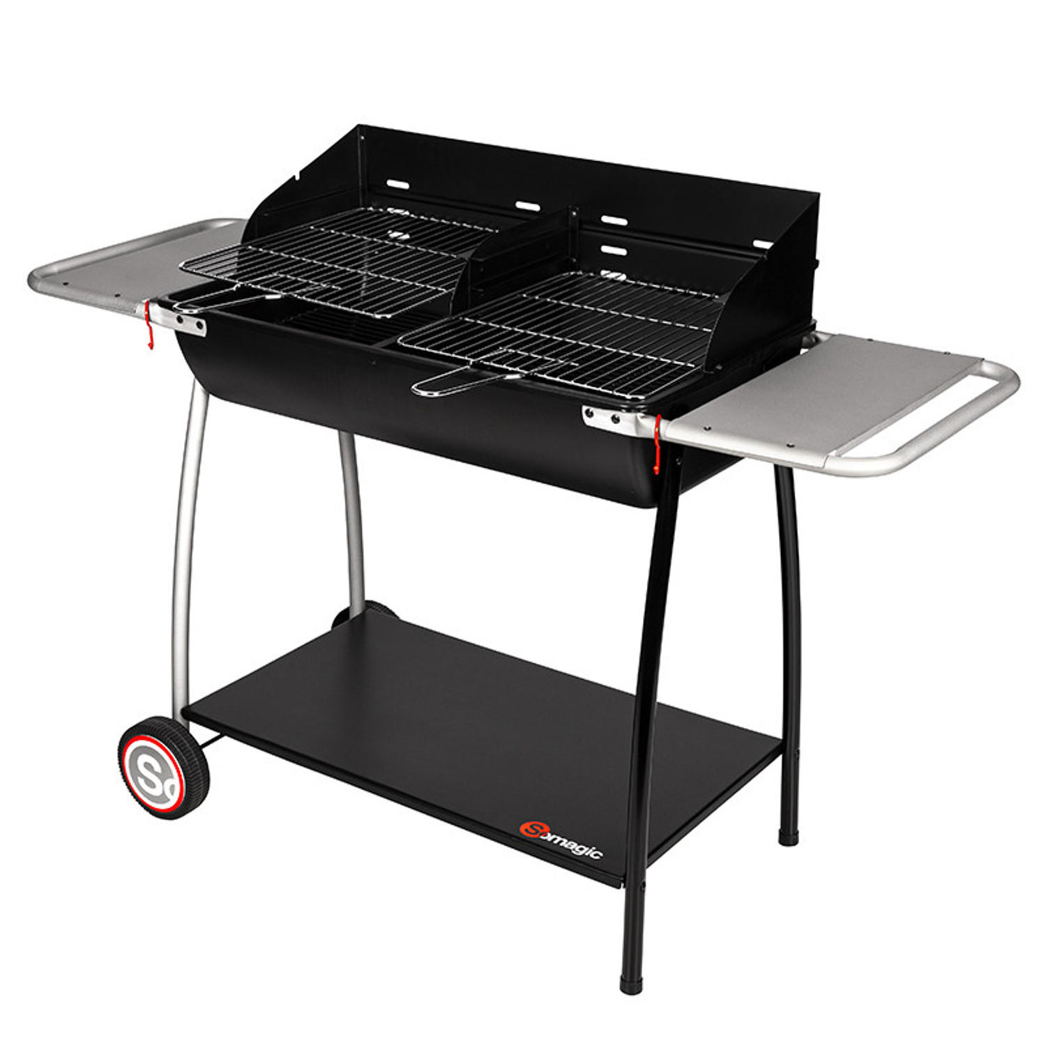 HOLZKOHLEGRILL Malaga Schwarz - Schwarz, Metall (53/94/133cm)