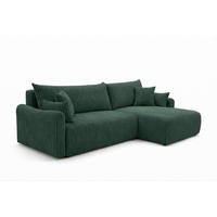 ECKSOFA Mit Schlaffunktion, Cordstoff Tilia, Grün, Rechts, JAPANDI - Grün, Holz (262/145cm) - Kaiser Möbel