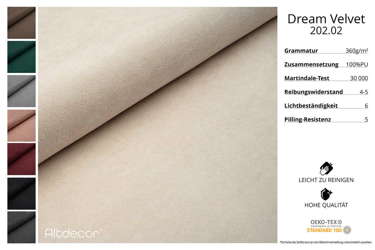 ECKSOFA mit Schlaffunktion und Bettkasten LIRA-L - 264x172x89 Beige - Beige, Holzwerkstoff/Textil (264/172cm) - ALTDECOR