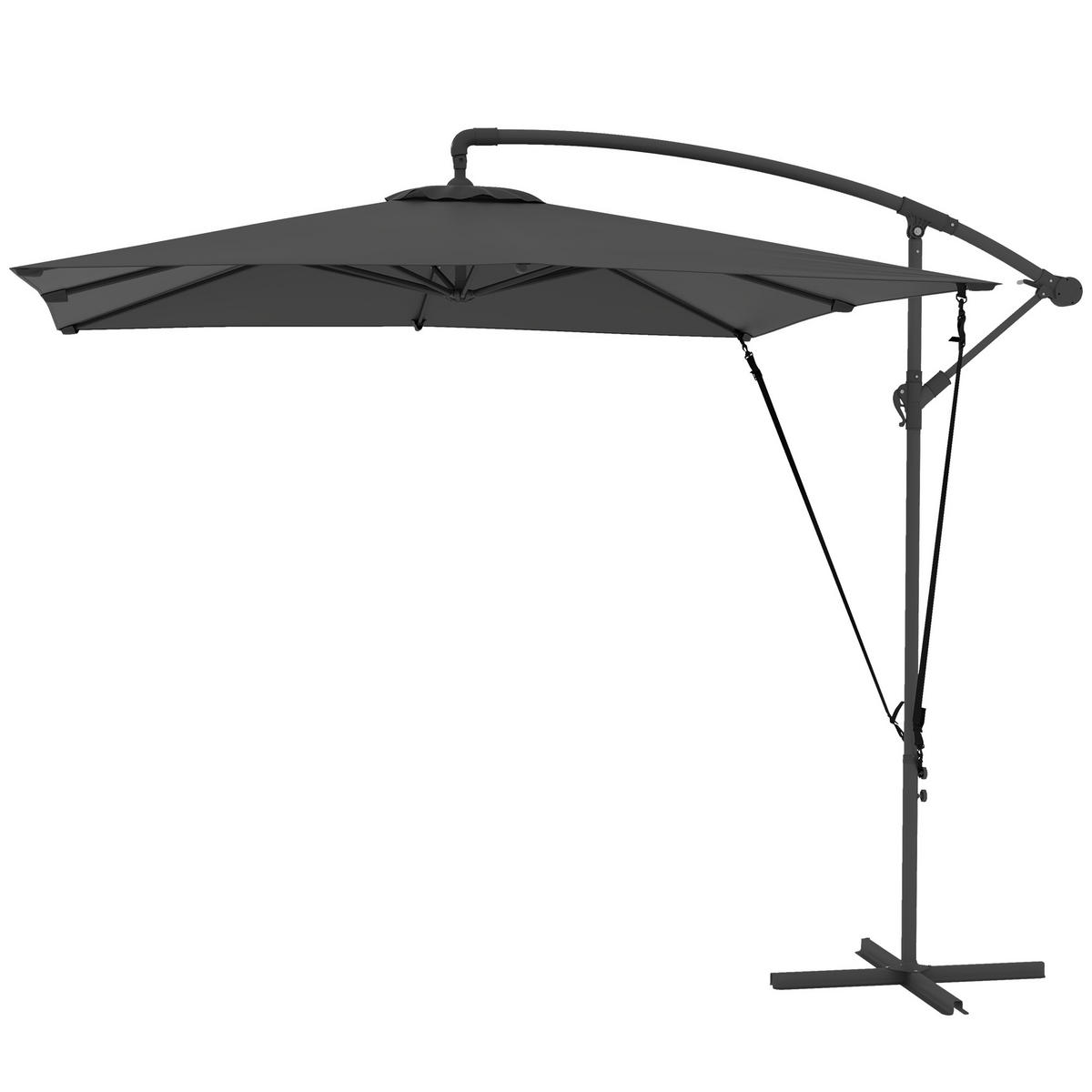 AMPELSCHIRM 250/250 cm DE-11604 Dunkelgrau - Dunkelgrau, Metall (247/247cm) - ComfortXL