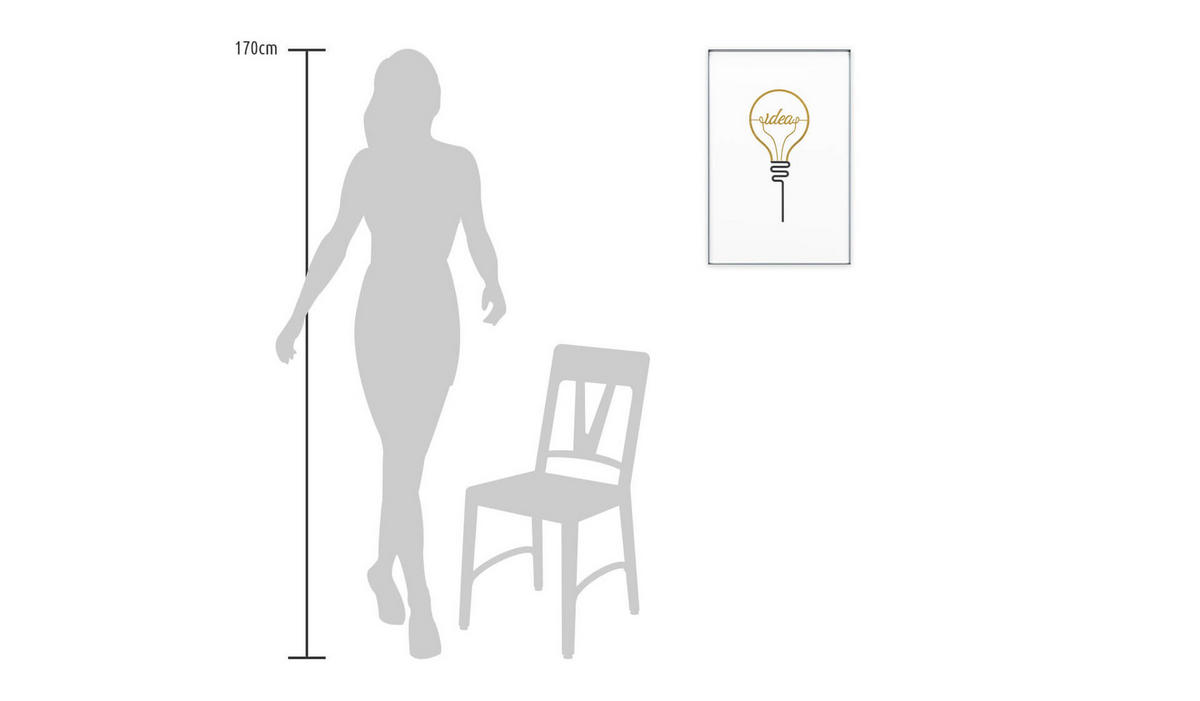 WANDBILD Gold 40/60 cm - Goldfarben/Schwarz, Glas (1.43/60cm) - KUNSTLOFT