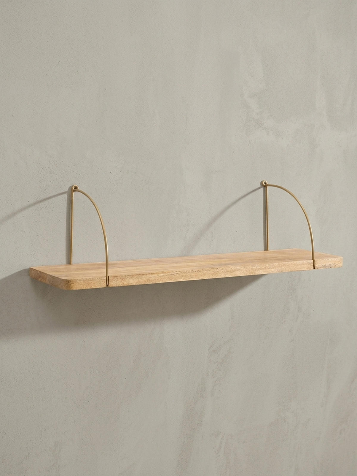 WANDREGAL TEVERE Mango Massivholz Eisen Industrial, Beige 80x22x25 cm - Beige, Holz/Metall (80/25/22cm) - KADIMA DESIGN