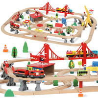 HOLZEISENBAHN-SET Buchenholz Metall Mehrfarbig - Multicolor, Holz (80/24/120cm) - AIYAPLAY