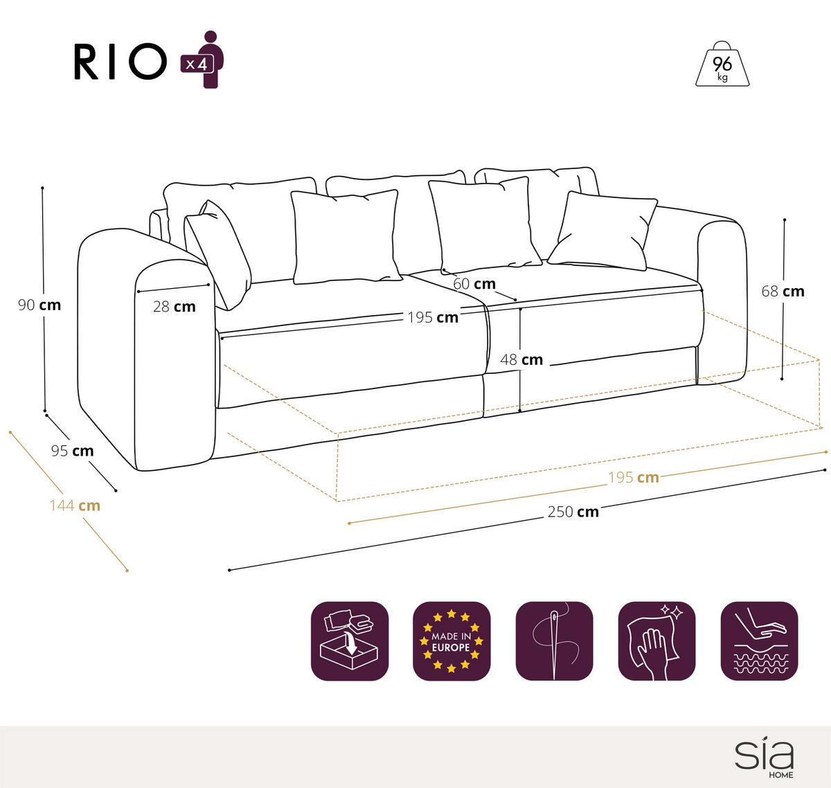 SCHLAFSOFA mit Stauraum in Nussbaum RIO Geprägter Samt Terrakotta 250cm - Dunkelorange/Terracotta, Textil (250/90/95cm) - Sia Home