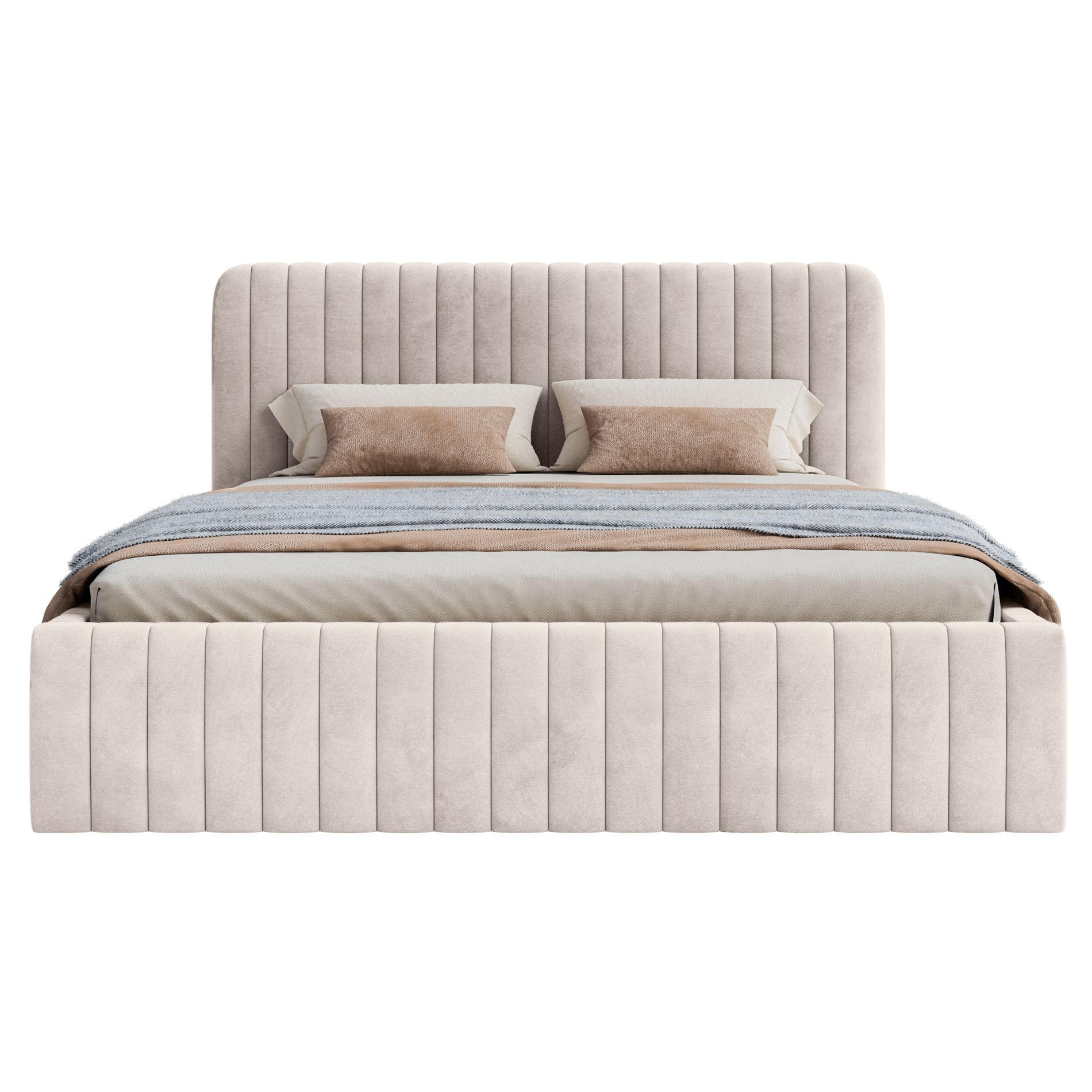 POLSTERBETT Saliano Grau-Beige 160x200 cm - Taupe, Holz/Textil (160/200cm) - Selsey