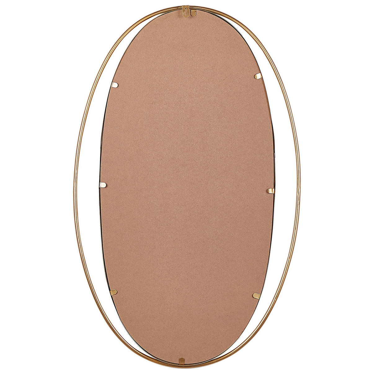 WANDSPIEGEL gold oval 90/55 cm BESSON Besson - Goldfarben, Metall (53/90/3cm) - Beliani