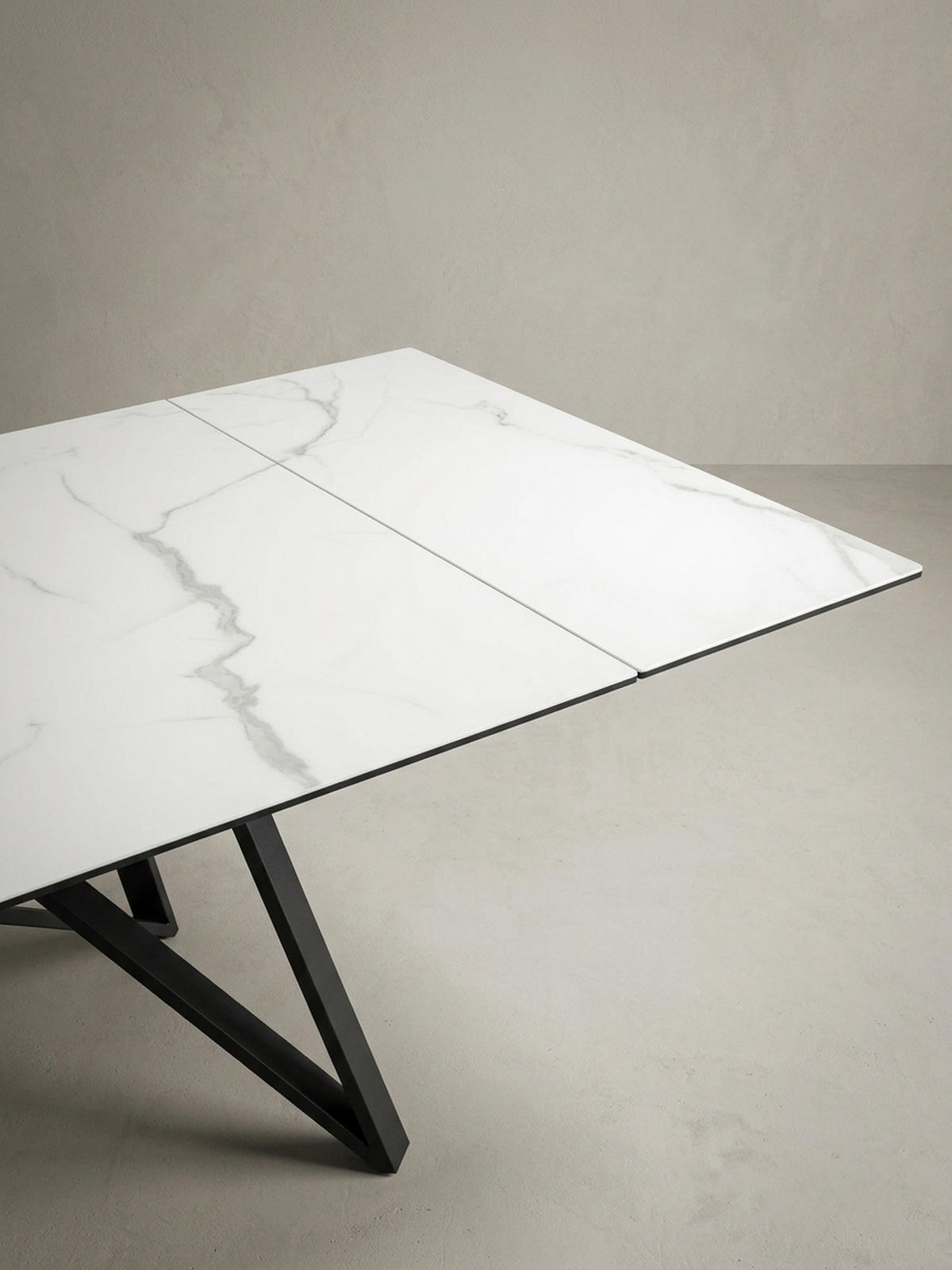 ESSTISCH Ausziehbar Keramik Glas Marmoroptik Rechteckig Groß, Weiß 180x95x76 cm - Schwarz/Weiß, Keramik/Metall (95/180/76cm) - KADIMA DESIGN