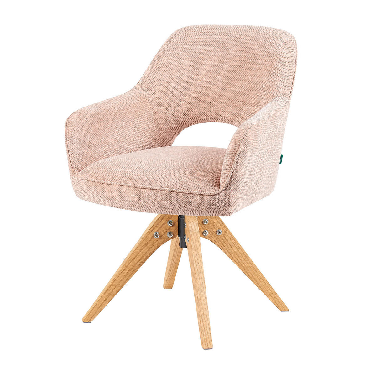 DREHSTUHL Mika-Lena - Honigeiche/Rosa, Eichenholz/Holz (60/87/65cm) - DUBI Möbel